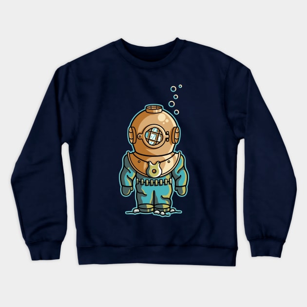 Cute Deep Sea Diver Crewneck Sweatshirt by freeves